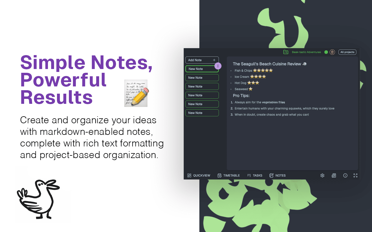 Blaawk markdown notes screenshot