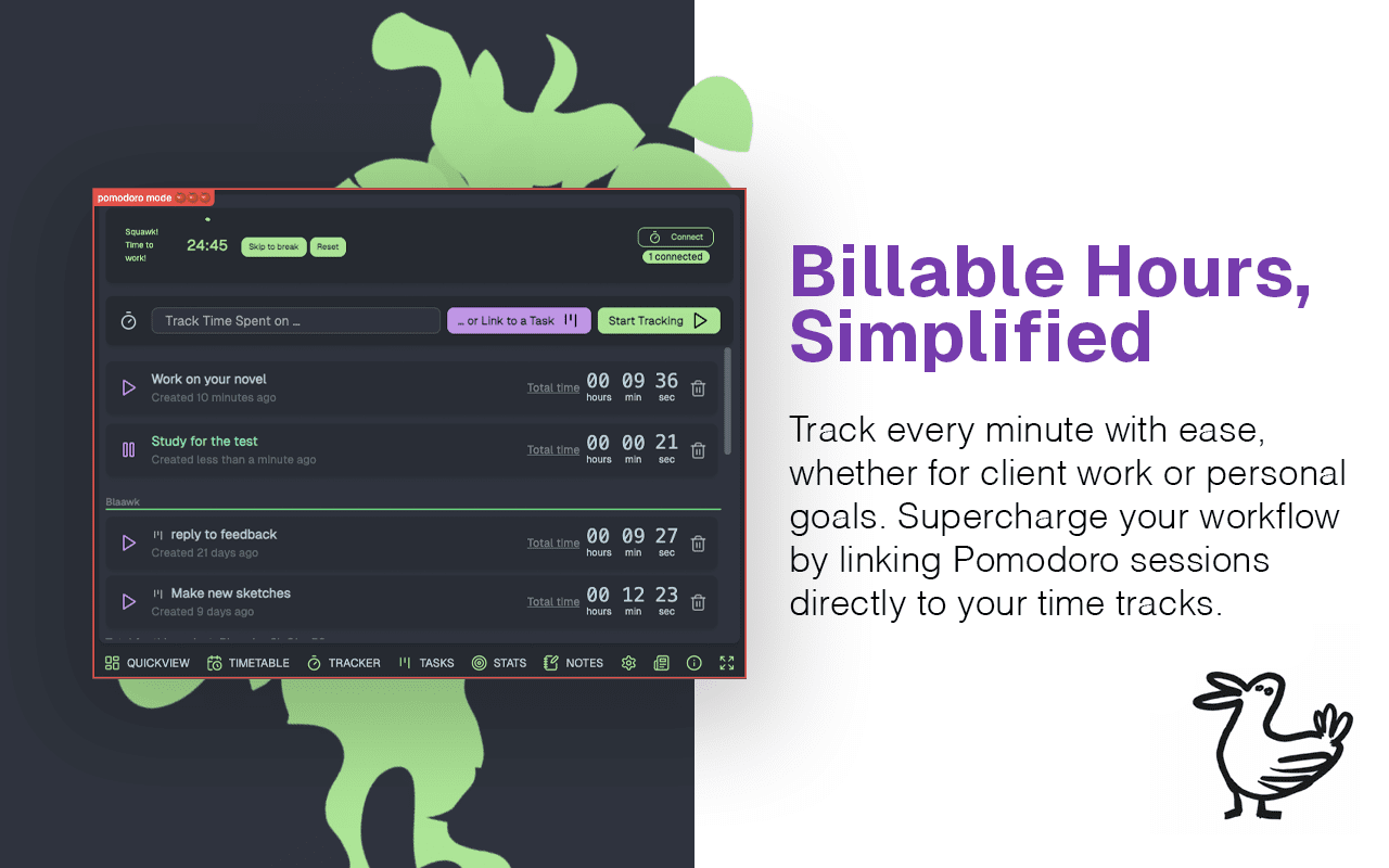 Blaawk time tracker screenshot